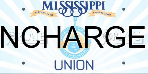 NCHARGE Mississippi License Plate