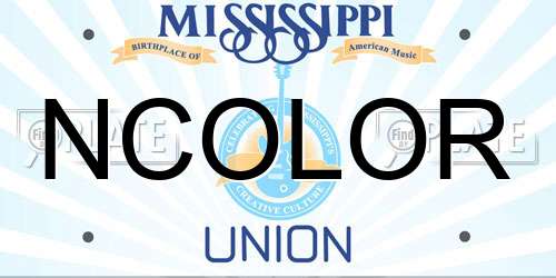 NCOLOR Mississippi License Plate