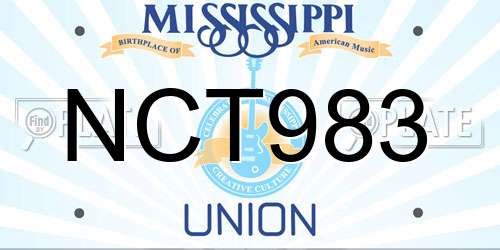 NCT983 Mississippi License Plate