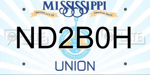 ND2B0H Mississippi License Plate
