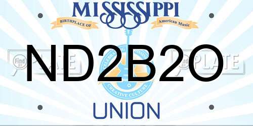 ND2B2O Mississippi License Plate