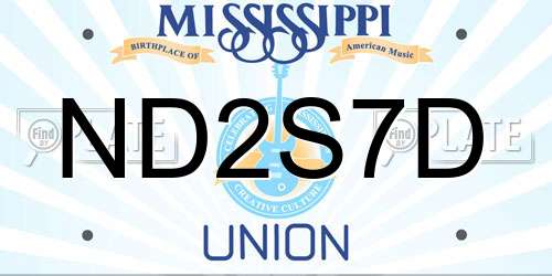 ND2S7D Mississippi License Plate