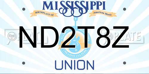 ND2T8Z Mississippi License Plate