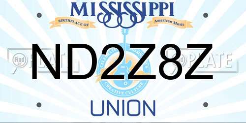 ND2Z8Z Mississippi License Plate