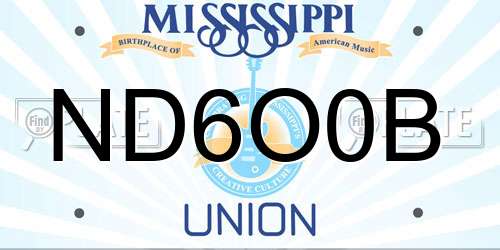 ND6O0B Mississippi License Plate