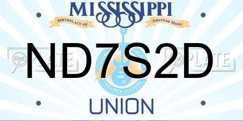 ND7S2D Mississippi License Plate