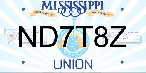 ND7T8Z Mississippi License Plate