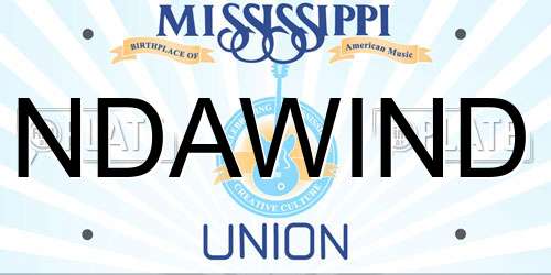 NDAWIND Mississippi License Plate