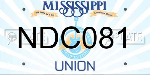 NDC081 Mississippi License Plate