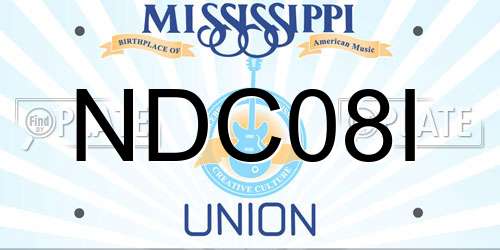 NDC08I Mississippi License Plate