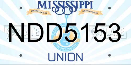 NDD5153 Mississippi License Plate