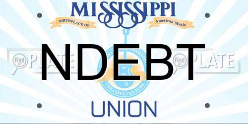 NDEBT Mississippi License Plate