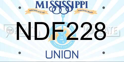 NDF228 Mississippi License Plate
