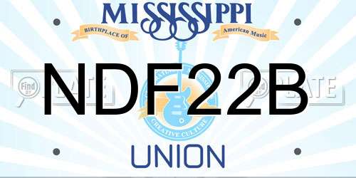 NDF22B Mississippi License Plate