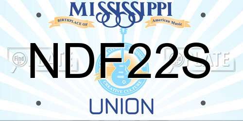 NDF22S Mississippi License Plate