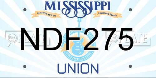 NDF275 Mississippi License Plate