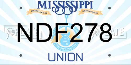 NDF278 Mississippi License Plate