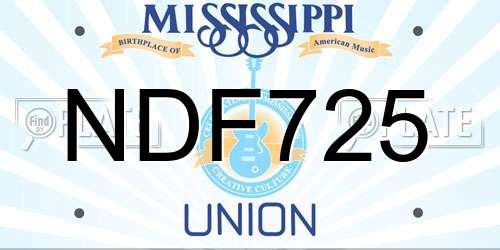 NDF725 Mississippi License Plate