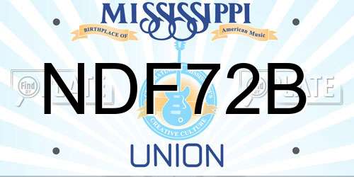 NDF72B Mississippi License Plate