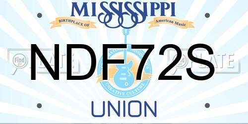 NDF72S Mississippi License Plate