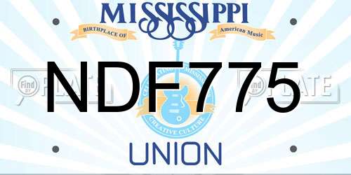 NDF775 Mississippi License Plate