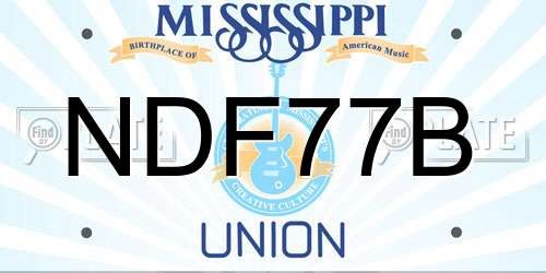 NDF77B Mississippi License Plate