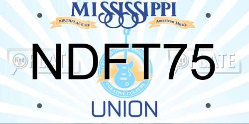 NDFT75 Mississippi License Plate