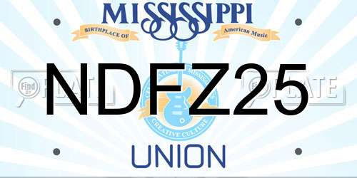 NDFZ25 Mississippi License Plate