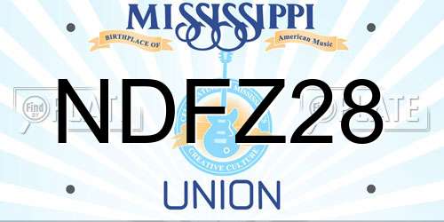 NDFZ28 Mississippi License Plate