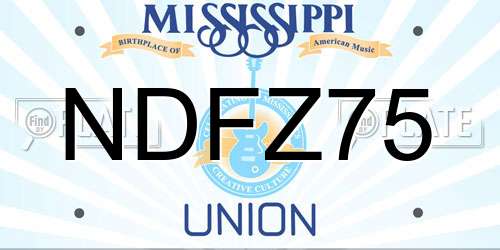 NDFZ75 Mississippi License Plate