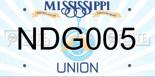 NDG005 Mississippi License Plate