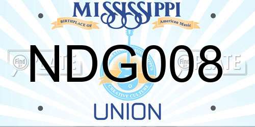 NDG008 Mississippi License Plate