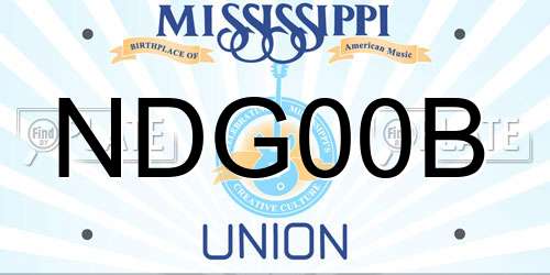 NDG00B Mississippi License Plate
