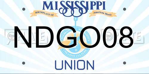 NDGO08 Mississippi License Plate