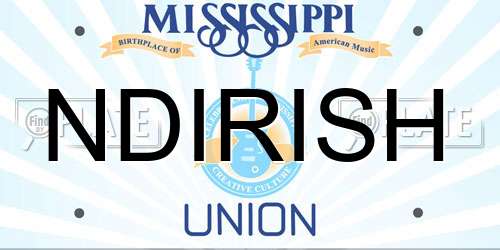 NDIRISH Mississippi License Plate