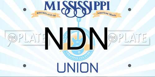 NDN Mississippi License Plate