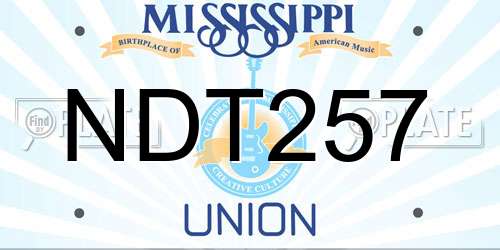 NDT257 Mississippi License Plate