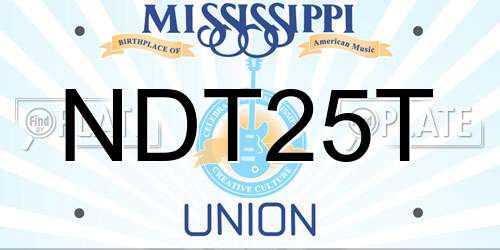 NDT25T Mississippi License Plate