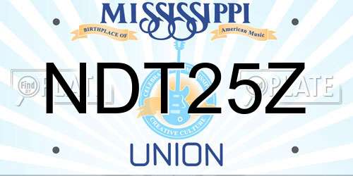 NDT25Z Mississippi License Plate