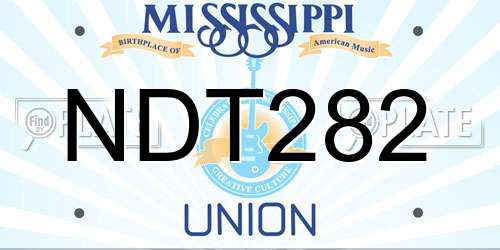 NDT282 Mississippi License Plate