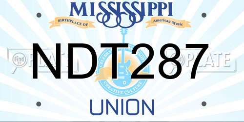 NDT287 Mississippi License Plate