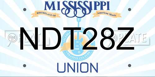 NDT28Z Mississippi License Plate