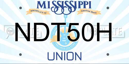 NDT50H Mississippi License Plate