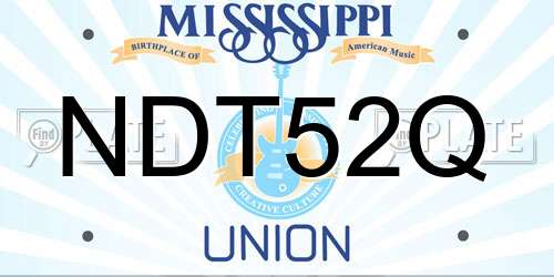 NDT52Q Mississippi License Plate