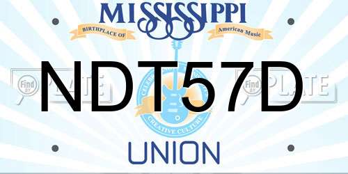 NDT57D Mississippi License Plate