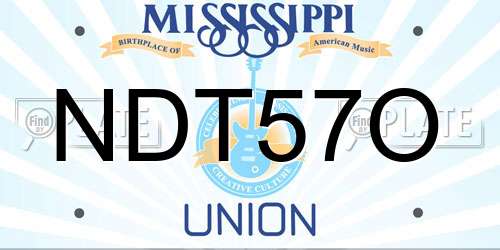 NDT57O Mississippi License Plate