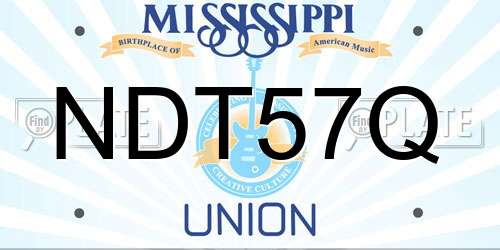 NDT57Q Mississippi License Plate
