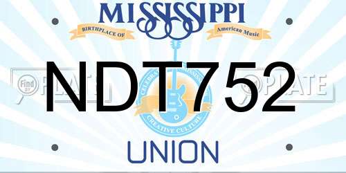 NDT752 Mississippi License Plate