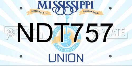 NDT757 Mississippi License Plate