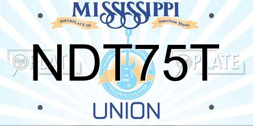 NDT75T Mississippi License Plate